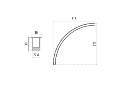 Dimensional drawing Performance in Light 3106629 In ground luminaire 1x8W