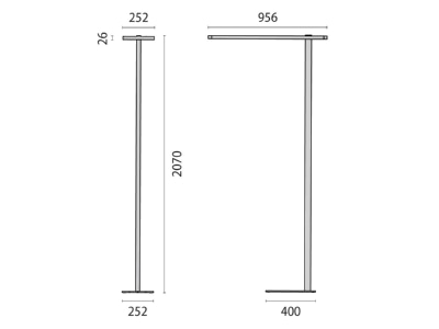 Dimensional drawing Performance in Light 3115400 Floor lamp LED exchangeable black
