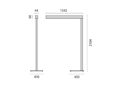 Dimensional drawing Performance in Light 3115662 Floor lamp LED exchangeable black
