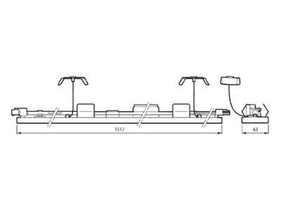 Dimensional drawing Philips Licht LL515S 42S  44057999 Gear tray for light line system