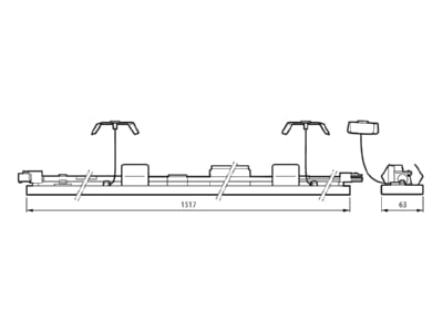 Dimensional drawing Philips Licht LL515S 80S  44059399 Gear tray for light line system