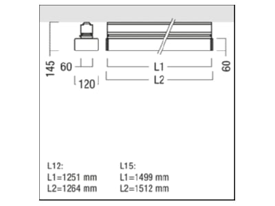 Dimensional drawing Zumtobel ECOOS2  42939111 Ceiling  wall luminaire ECOOS2 42939111