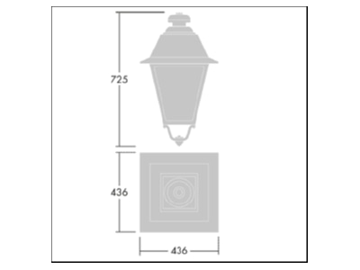 Dimensional drawing Zumtobel EP445 24L  96631757 Luminaire for streets and places EP445 24L 96631757