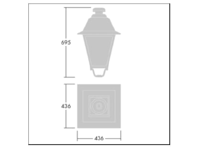 Dimensional drawing Zumtobel EP445 36L  96631759 Luminaire for streets and places EP445 36L 96631759