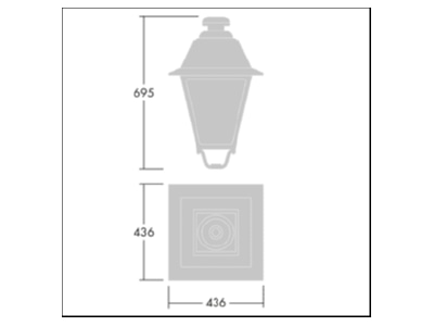 Dimensional drawing Zumtobel EP445 36L  96631761 Luminaire for streets and places EP445 36L 96631761