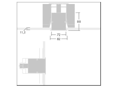 Dimensional drawing Zumtobel EQL CL C L796 PMWHFS Ceiling  wall luminaire
