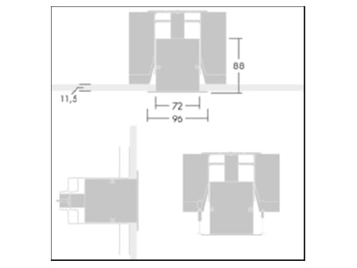Dimensional drawing Zumtobel EQL CL C L803 PM WHF Ceiling  wall luminaire