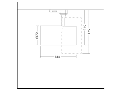 Dimensional drawing Zumtobel LUCA L 38 3200 930WH Downlight spot floodlight