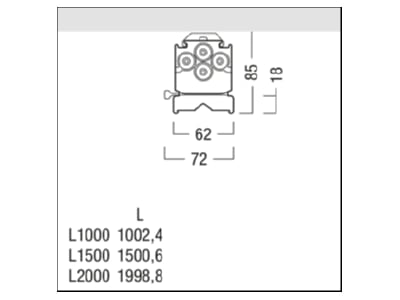 Mazeichnung Zumtobel TEC C 1600  42936527 LED Lichtbandleuchte IP64 865 TEC C 1600 42936527