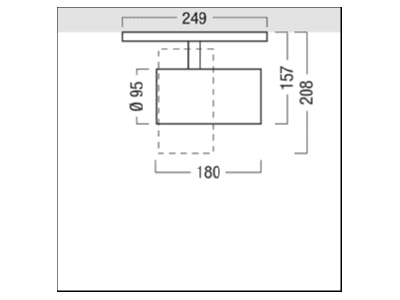 Dimensional drawing Zumtobel V2 M 2200  62915117 Downlight spot floodlight V2 M 2200 62915117