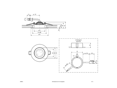 Dimensional drawing EVN S060902 Downlight spot floodlight