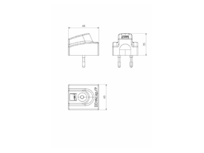 Dimensional drawing 3 Dehn SAG DCA P HR Fixed High voltage detection system
