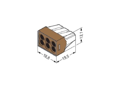 Mazeichnung WAGO 773 606 Dosenklemme 4qmm  6 Leiter