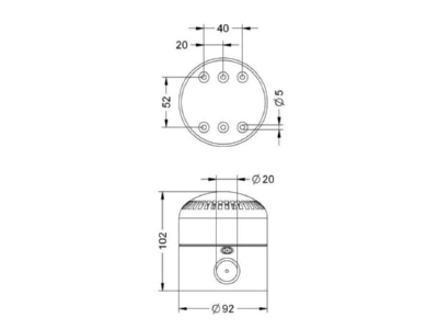 Dimensional drawing Grothe SIR 8901RT Electronic sound generator 105dB