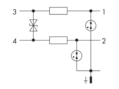 Circuit diagram WAGO 792 801 Surge protection for power supply
