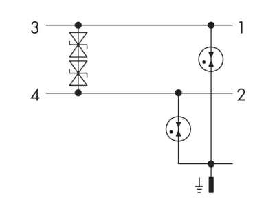 Circuit diagram WAGO 792 802 Surge protection for power supply
