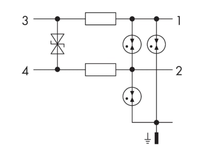 Circuit diagram WAGO 792 803 Surge protection for power supply
