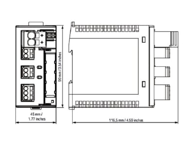 Dimensional drawing WAGO 787 1662 106 000 Current monitoring relay 1   6A