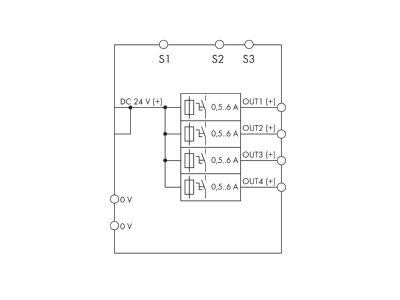 Circuit diagram WAGO 787 1664 006 1000 Current monitoring relay 0 5   6A
