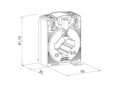 Dimensional drawing 1 WAGO 855 405 250 501 Amperage measuring transformer 250 5A
