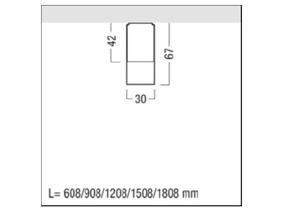 Mazeichnung Zumtobel LINARIA  42184107 LED Einzellichtleiste 2800 830L1200PMLDOSR LINARIA 42184107