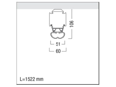 Mazeichnung Zumtobel TECTON B  42182822 LED Lichtbandleuchte L1522 5200 840EVG WH TECTON B 42182822