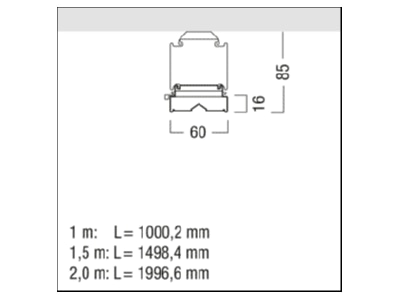 Mazeichnung Zumtobel TECTON C  42182692 LED Lichtbandleuchte 8000 865L1500NBLDEWH TECTON C 42182692