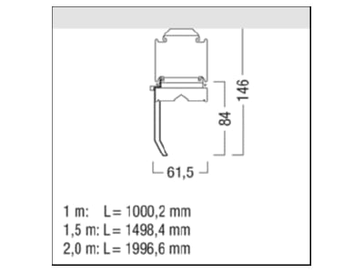 Mazeichnung Zumtobel TECTON C  42183296 LED Lichtbandleuchte 3700 840L1000WWLDEWH TECTON C 42183296