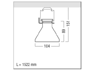 Mazeichnung Zumtobel TECTON MPO  42184102 LED Lichtbandleuchte 5500 840 L1500 LDEWH TECTON MPO 42184102