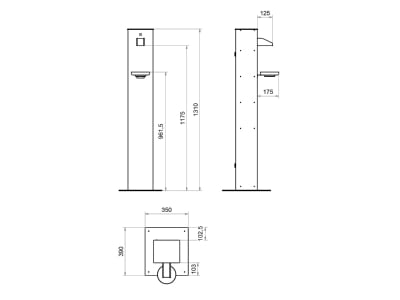 Dimensional drawing Pepperl   Fuchs HGS PF 1 gr sw Sterilizer