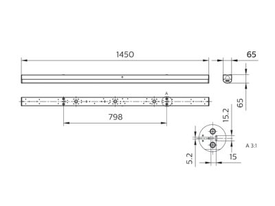 Mazeichnung Signify PLS BN126C LED  10024400 LED Lichtleiste 840 BN126C LED 10024400