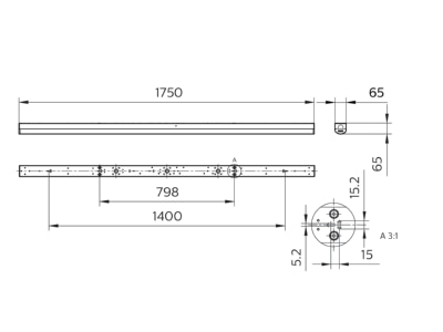 Mazeichnung Signify PLS BN126C LED  94888499 LED Lichtleiste 840 BN126C LED 94888499