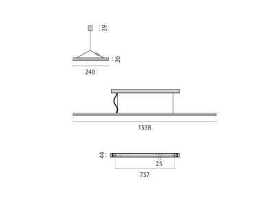 Dimensional drawing Performance in Light 3115944 Pendant luminaire LED exchangeable