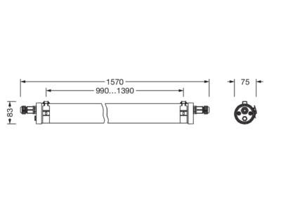 Ma�zeichnung Siteco 51FT10DN460A LED Rohrleuchte 840