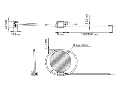 Dimensional drawing WAGO 855 9150 2000 701 Amperage measuring transformer