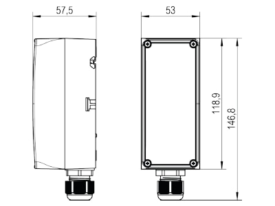 Dimensional drawing Alre it RTKSA 001 200 Contact thermostat