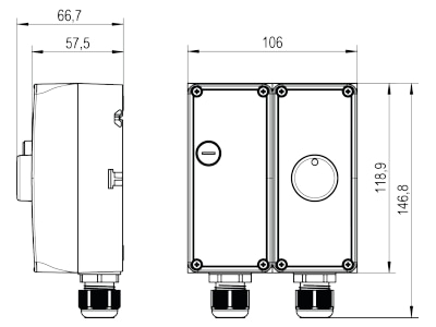 Dimensional drawing Alre it RTKSA 010 200 Contact thermostat