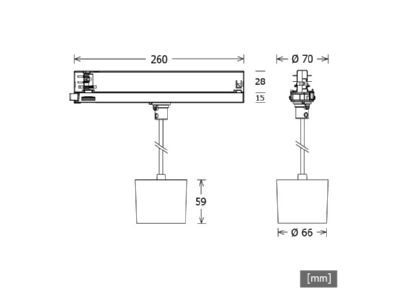 Dimensional drawing LTS ORYOP1011092745D  si Pendant luminaire 1x20W