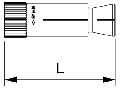 Mazeichnung 2 OBO Easy M8 Hohldeckenanker