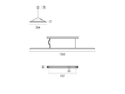 Dimensional drawing Performance in Light 3120879 Pendant luminaire 1x48W LED exchangeable