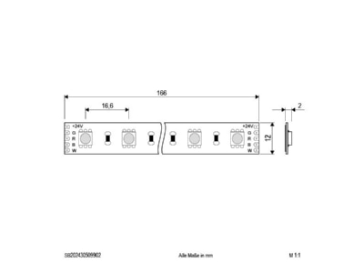 Mazeichnung EVN SB202430509902 LED Strip 5m RGB 3K 24VDC IP20