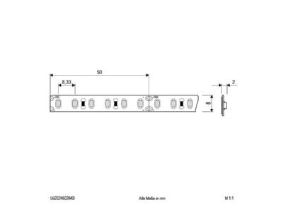 Dimensional drawing EVN SB2024602840 Light ribbon  hose  strip