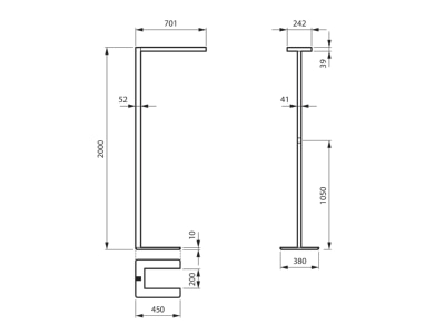 Dimensional drawing Philips Licht FS485F 125  58505800 Floor lamp 5x90W LED not exchangeable