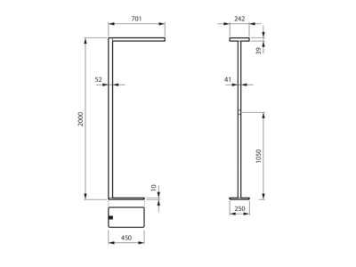 Dimensional drawing Philips Licht FS485F 125  58561400 Floor lamp 5x90W LED not exchangeable