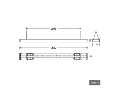 Mazeichnung LTS MILAP104 1500830ORsi LED Pendelleuchte 830  DALI  silber