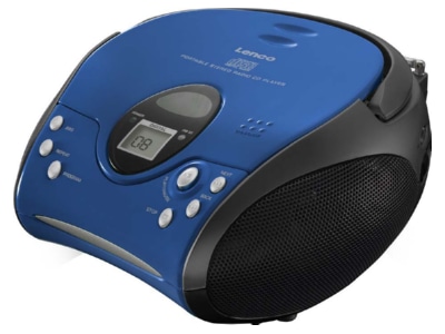 Product image slanted Lenco SCD 24 blue black Portable radio recorder