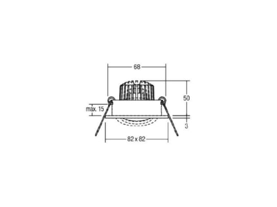Mazeichnung Brumberg 38144083 LED Einbaustrahler 230V 3000K