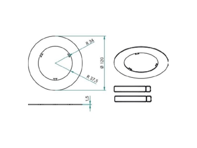 Mazeichnung Brumberg 81004080 Reduzierring Aussen Durchm  120mm