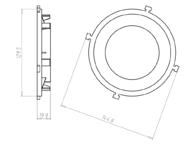 Mazeichnung Kaiser 1281 03 Frontteil HaloX 100 DA 80 fuer Ortbeton