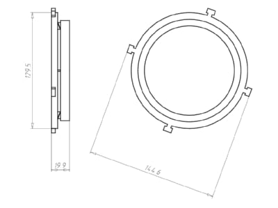 Mazeichnung Kaiser 1281 67 Frontteil HaloX 100 DA 100 Sichtbeton